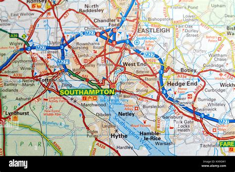 Road Map of Southampton, England Stock Photo - Alamy