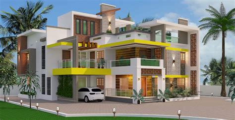 Modern Style Home Design And Plan For 3000 Square Feet Duplex House ...