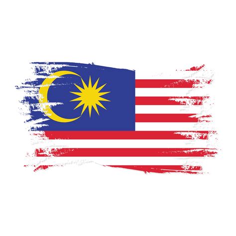 Malaysia Flag With Watercolor Brush style design vector 3049817 Vector ...