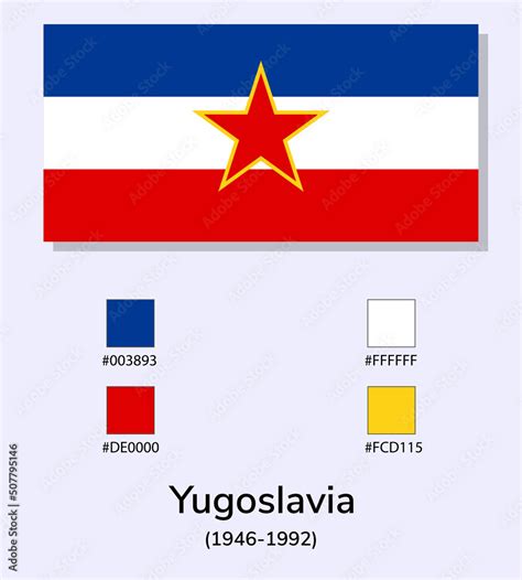 Vector Illustration of Yugoslavia (1946-1992) flag isolated on light ...