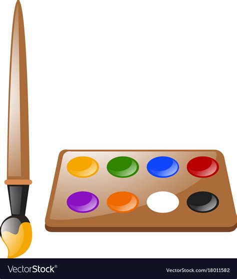 Paintbrush and color palette Royalty Free Vector Image