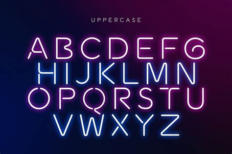 Newon - Modern Neon Light Font - Design Cuts