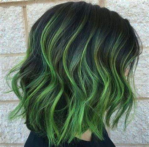 green hair color highlights - Ardelle Fuqua