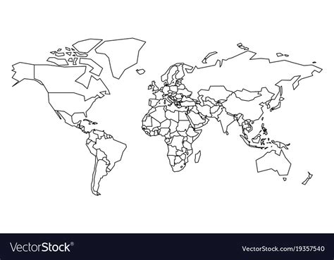 Political map of world blank map for school quiz Vector Image