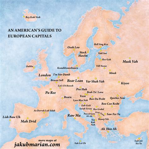 A Clever Map That Phonetically Spells Out the Names of European Capital ...