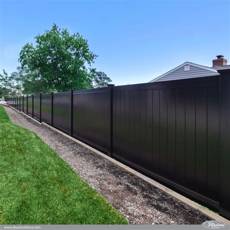 Black PVC Vinyl Privacy Fencing Panels - Illusions Vinyl Fence