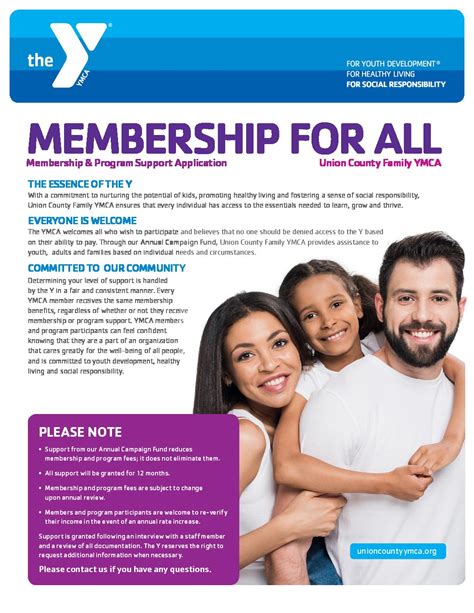 Membership for all – UNION COUNTY FAMILY YMCA