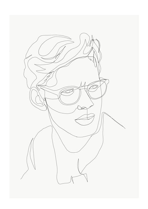 Emma Ryan Single line drawing mans face | Face line drawing, Line art ...