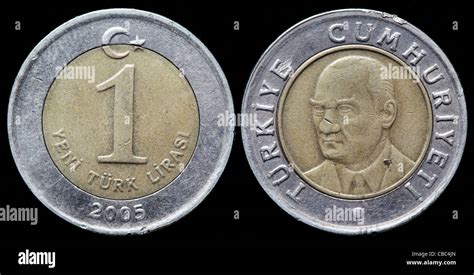 1 Lira coin, Turkey, 2005 Stock Photo - Alamy