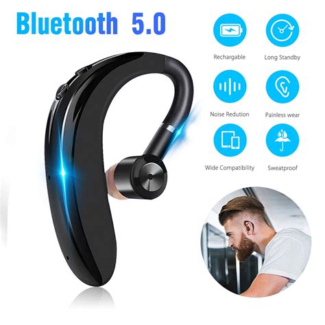 Bluetooth Headset, Wireless Earpiece Bluetooth 5.0 for Cell Phones, In ...