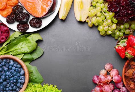 Healthy Food On Table Stock Image Image Of Apple Grape 105738079