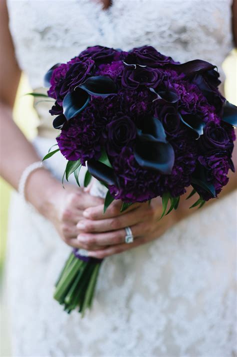 Purple And Black Wedding Bouquets - flowersbout