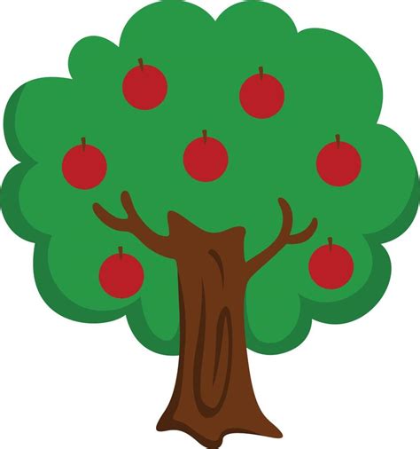 single simple Apple Tree Vector Clipart 7066946 Vector Art at Vecteezy