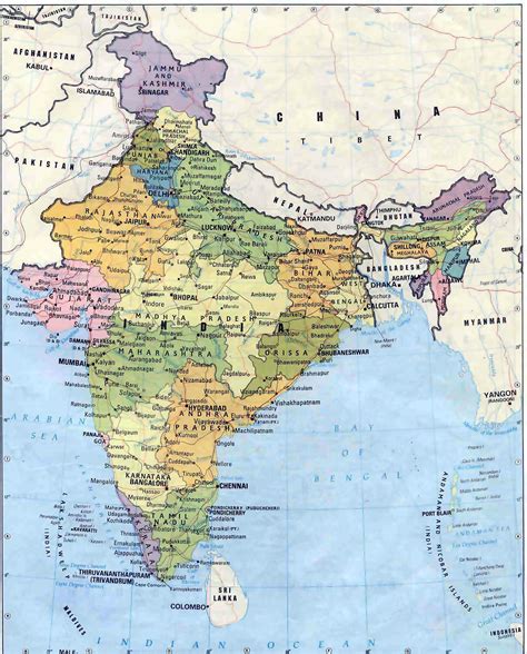 Free Printable Political Map Of India - Printable Templates