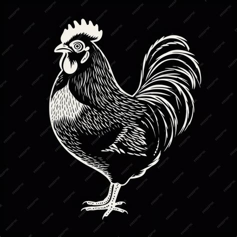 Premium Photo | Chicken logo black and white AI generated Image