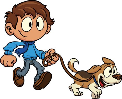 People Walking Dogs Cartoon Clipart Best