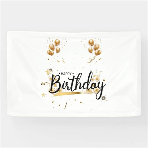 Happy Birthday Gold 2.5x4 Vinyl Banner | Zazzle