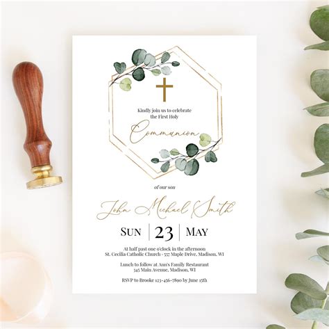 First Communion Invitations Free Printable