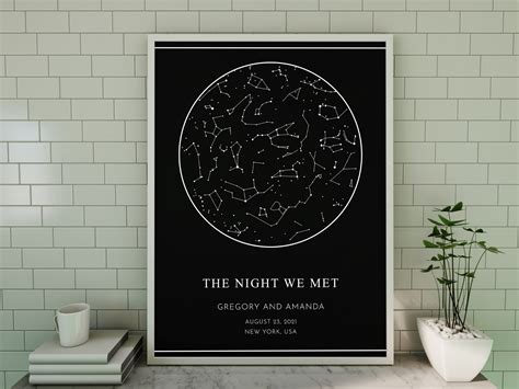 Map of the Night Sky Custom Star Chart Personalized Star - Etsy