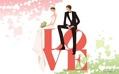 a couple sitting on top of the word love with an image of a bride and groom