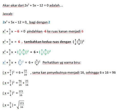 `: Melengkapkan Kuadrat sempurna