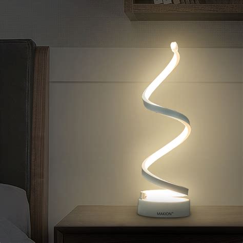 Makion Spiral LED Table Lamp, Curved LED Desk Lamp, Contemporary ...