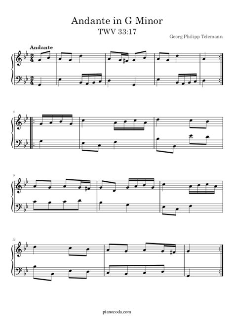 Andante in G Minor Free PDF Sheet Music