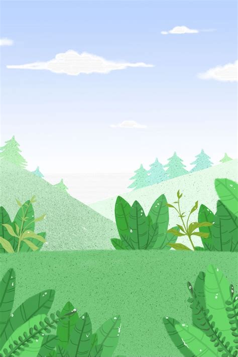 Cartoon Green Forest Free Illustration Background Wallpaper Image For ...