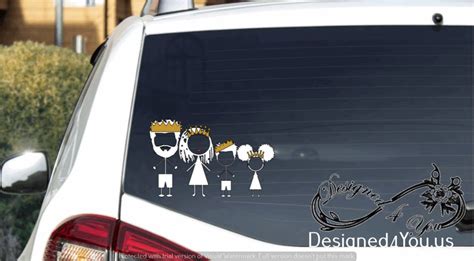 Family Stick Figure Car Decal - Etsy