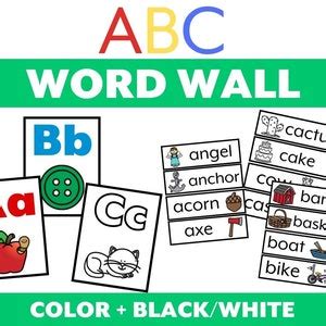 Alphabet Word Wall Picture Letter Posters Classroom Decor - Etsy