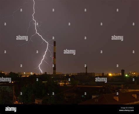 Storm sky. Lightning Stock Photo - Alamy