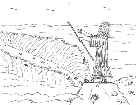 Robin's Great Coloring Pages: Moses Parting the Red Sea