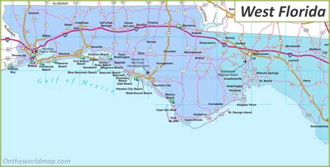 West Florida Map With Cities - Western Europe Map