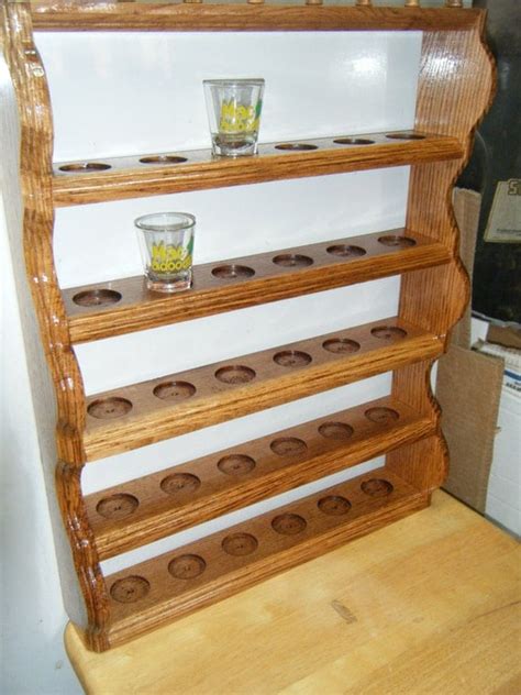 Shot glass display shelf made to order by basementwoodcraft