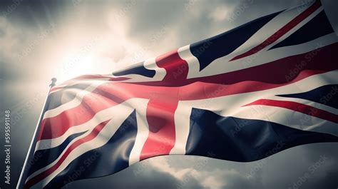 Waving flag of United Kingdom - Flag of Great Britain with Generative ...