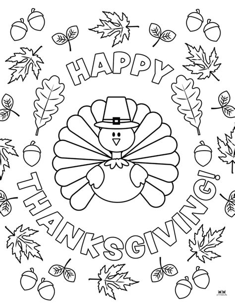 Happy Thanksgiving Coloring Pages - 20 FREE Printables | Printabulls