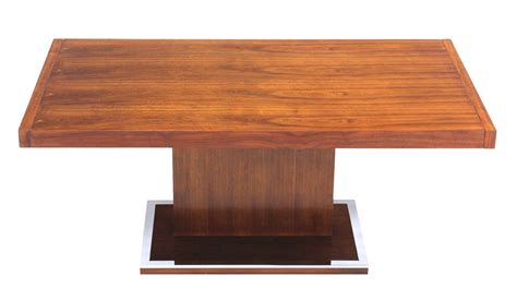 Mid-Century Modern Rectangular Pedestal-Base Walnut Dining Table at ...