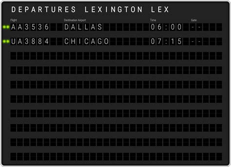 Lexington Blue Grass Airport Departures & [LEX] Flight Schedules