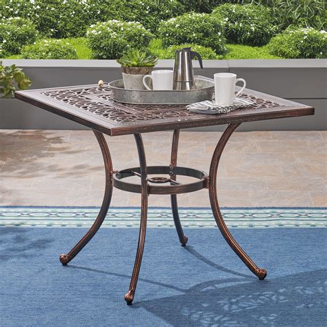 Square Outdoor Patio Table Hampton Bay Oak Heights Metal Square Outdoor ...