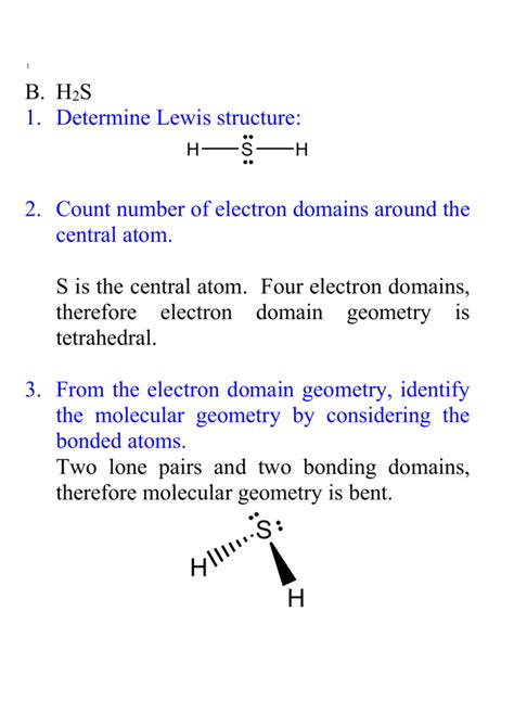 H2s Electron Domain Geometry