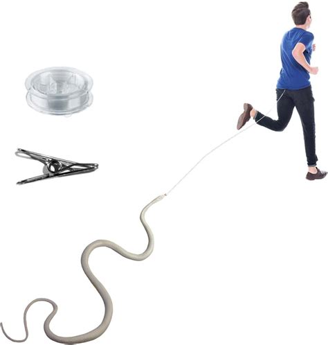 XJU-47.2 Inch Snake Prank with String Clip, Snake on a String Prank ...