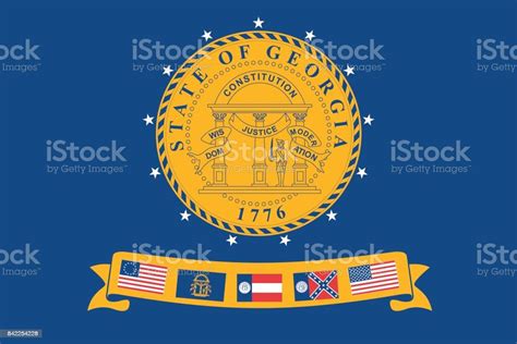 Georgia State Flag Stock Illustration - Download Image Now - Abstract ...