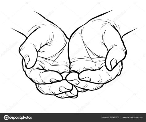 Two Hands Cupped Together Coloring Pages