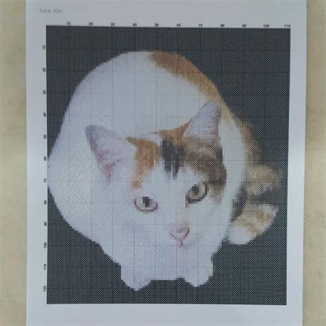 Cross Stitch Chart ~ Cute Cat, Hobbies & Toys, Stationery & Craft ...