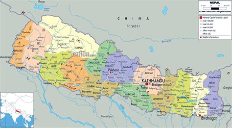 Large political and administrative map of Nepal with roads, cities and ...