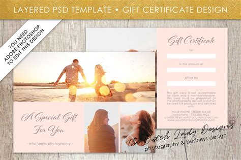 Photography Gift Certificate Template Psd Regarding Photoshoot Gift ...