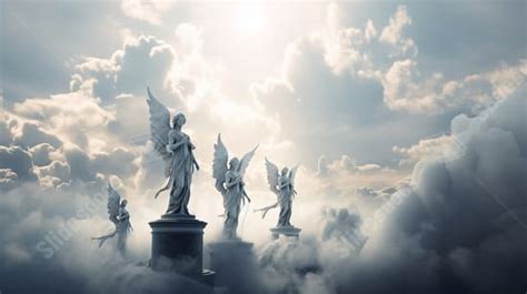 Angel Statue Heaven Heaven Blue Sky White Clouds Advertising Powerpoint ...