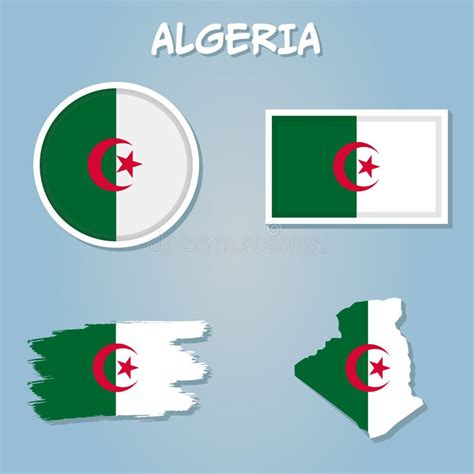 Detailed Illustration of a Map of Algeria with Flag, Vector Stock ...