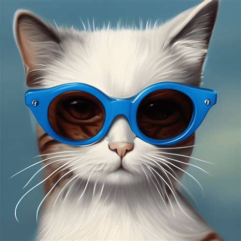 Funny Cat Glasses at the Beach · Creative Fabrica