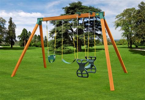 Classic A-Frame Kids Swing Set | Freestanding With Horse Gliders